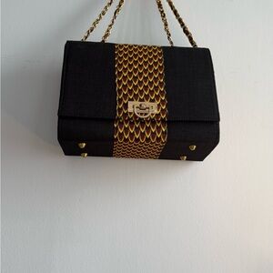 Elegant Black and Gold Women's Bag